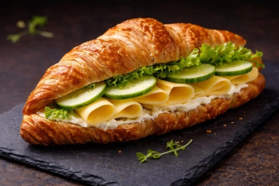 Sajtos, vajkrémes croissant