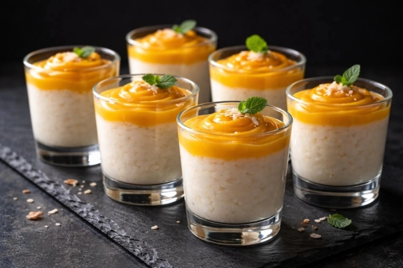 Kókusztejes rizs házi gyümölcspürével