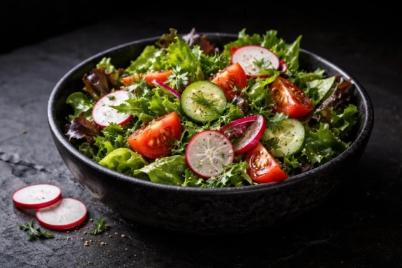 Friss kevert saláta (olívaolajjal, balzsamecettel)